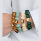 Golden Heart Stone Stretch Bracelets - 4 Colors