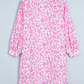 Karrie Pink Abstract Leopard Print Tie Waist Puff Sleeve Mini Shirt Dress