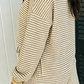 Lola Khaki Stripe Textured Knit Long Sleeve Top Elastic Waist Shorts Casual Outfit