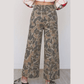 Yazmin Camouflage Print Drawstring Waist Pocket Shift Jeans