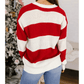 Red Stripe MERRY Drop Shoulder Long Sleeve Christmas Sweater