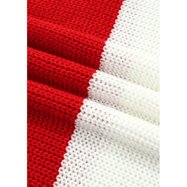 Red Stripe MERRY Drop Shoulder Long Sleeve Christmas Sweater