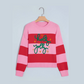 Pink Stripe Festive Holly Jolly Sequin Christmas Holiday Sweater