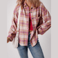 REDUCED!!!  Piper Pink Plaid Print Chest Pocket Long Sleeve Shacket  REDUCED!!!