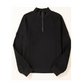 Tatum Black Zipped Neck Pullover Drop Shoulder Sweatshirt