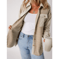 REDUCED!!! Carlotta Parchment Houndstooth Corduroy Patchwork Flap Pocket Shacket  REDUCED!!!