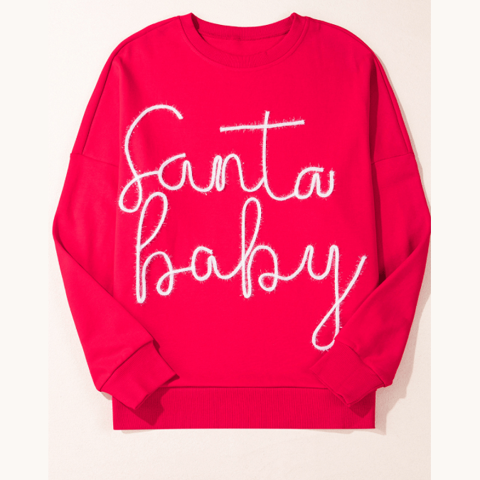 Santa Baby Tinsel Graphic Sweatshirt