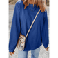 Karmen Dark Blue Ribbed Corded Oversized Sweatshirt
