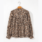REDUCED!!!  Monika French Beige Oversized Leopard Print Balloon Sleeve Casual Shirt  REDUCED!!!