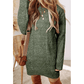 Kenna Green Cable Knit Drop Shoulder Loose Fit Sweater Dress