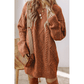 Kenna Coffee Cable Knit Drop Shoulder Loose Fit Sweater Dress