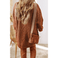 Kenna Coffee Cable Knit Drop Shoulder Loose Fit Sweater Dress