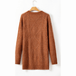 Kenna Coffee Cable Knit Drop Shoulder Loose Fit Sweater Dress