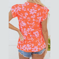 Teresita Orange Floral Print Collared Button Neckline Flutter Sleeve Blouse