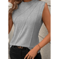 Danielle Grey Crew Neck Pleated Tank Top