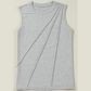 Danielle Grey Crew Neck Pleated Tank Top