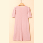Gina Blossom Corded Knit Crew Neck Puff Sleeve Shift Mini Dress