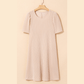 REDUCED!!!  Gina Parchment Corded Knit Crew Neck Puff Sleeve Shift Mini Dress  REDUCED!!!