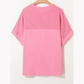 REDUCED!!!  Tasnia Bonbon Pink Corded Patchwork Pocketed PLUS SIZE T Shirt  REDUCED!!!