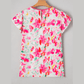 Veronnie Floral Print Flutter Sleeve Round Neck Casual Blouse