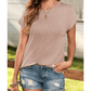 Suzette Khaki Twisted Rib Wide Sleeve Crew Neck T Shirt