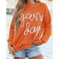 Orange/White Tinsel Game Day Drop Shoulder Graphic Sweatshirt