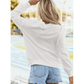 White/Blue Tinsel Game Day Drop Shoulder Graphic Sweatshirt