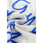 White/Blue Tinsel Game Day Drop Shoulder Graphic Sweatshirt