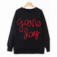 Black/Red Tinsel Game Day Drop Shoulder Graphic Sweatshirt