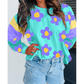 Ginette Floral Color Block Long Sleeve Loose Top