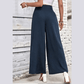 Beatrice Blue Belted High Waist Wide Leg Pants