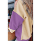Ashlea Purple Colorblock Patchwork Drop Shoulder Sweatshirt