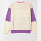 Ashlea Purple Colorblock Patchwork Drop Shoulder Sweatshirt