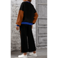 Khloe Black 2pcs Color Block Pullover Loose Pant Set