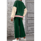 Khloe Dark Green 2pcs Color Block Pullover Loose Pant Set