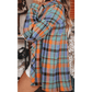 Trudy Orange Plaid Print Loose Vintage Shirt
