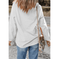 Karmen White Ribbed Corded Oversized Sweatshirt