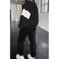 Magnolia Black Drop Shoulder Loose Sweatshirt and Joggers Active Set