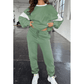 Magnolia Green Drop Shoulder Loose Sweatshirt and Joggers Active Set