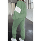 Magnolia Green Drop Shoulder Loose Sweatshirt and Joggers Active Set
