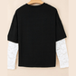 Roselle Black Lace Long Sleeve Insert Drop Shoulder Tee