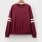 Maroon Varsity Striped Detail Drop Shoulder Oversized Sweatshirt