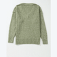 Trinky Jungle Green Loose Eyelet V Neck Drop Shoulder Sweater