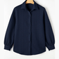 Maddox  Navy Cable Texture Puff Sleeve Loose Shacket