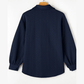 Maddox  Navy Cable Texture Puff Sleeve Loose Shacket