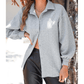 Maddox Grey Cable Texture Puff Sleeve Loose Shacket