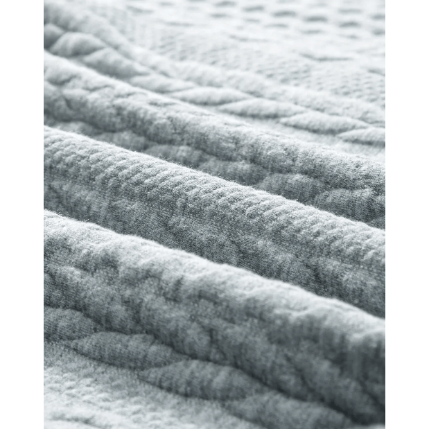 Maddox Grey Cable Texture Puff Sleeve Loose Shacket
