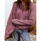 Lilian Red Dahlia Lace Patchwork Detail Notched Neck Mineral Wash Baggy Sweatshirt