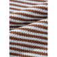 Laverna Brown Stripe Geometric Textured Drop Shoulder Sweater