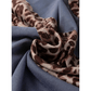Loice Blue Leopard Colorblock Patchwork Long Sleeve Drop Shoulder Top